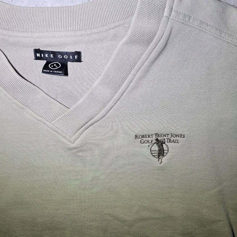 Vintage Nike Mens Golf Vest Sweater Beige V-Neck Pullover Robert Jones Trail - Picture 4 of 11